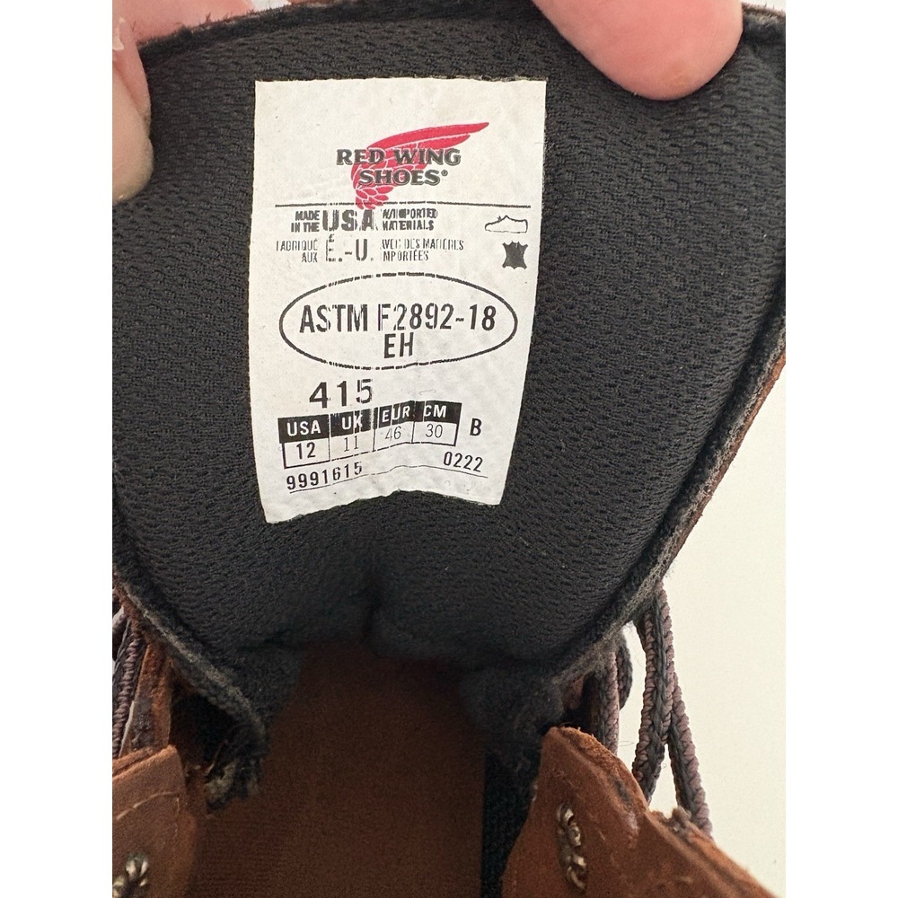 RED WING Oil Resistant Steel Toe Waterproof Leather Boots Oil Resistant USA - Picture 12 of 13